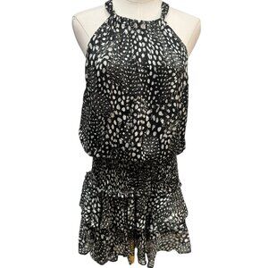 Renuar Black & White Abstract Print Halter Dress Size 42 (US M) EUC